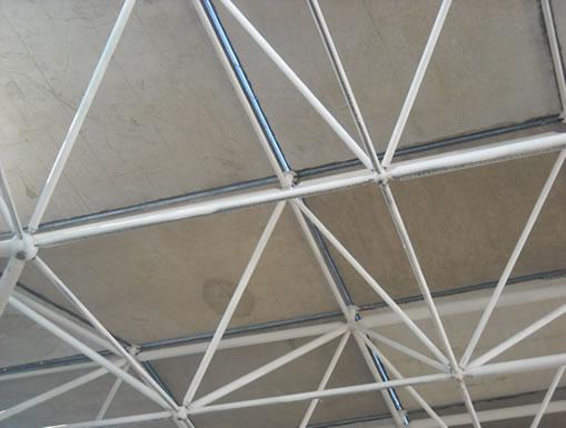 供应用于展厅|商场|KTV的实用耐用防火的钢骨架网架结构图片