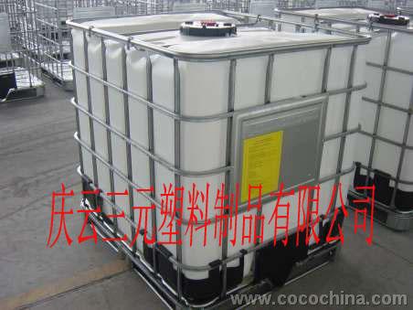 供应1000L塑料桶 吨桶 IBC集装桶 方桶 运输桶 带托盘图片