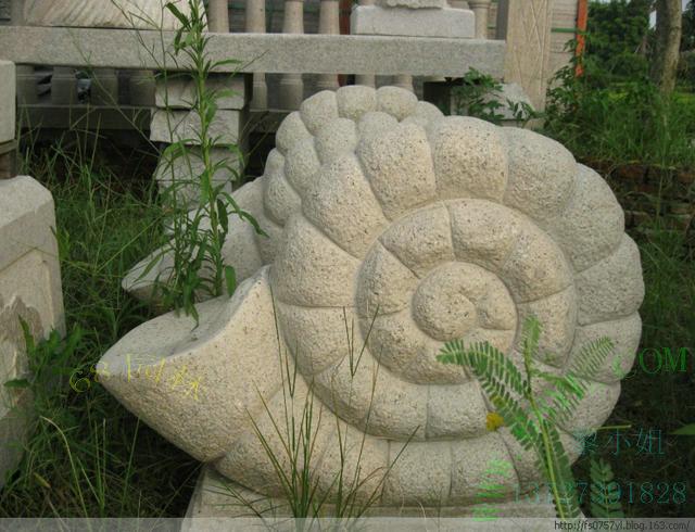供应喷水石雕雕刻工艺品 动物石雕 石螺喷水摆件装饰品