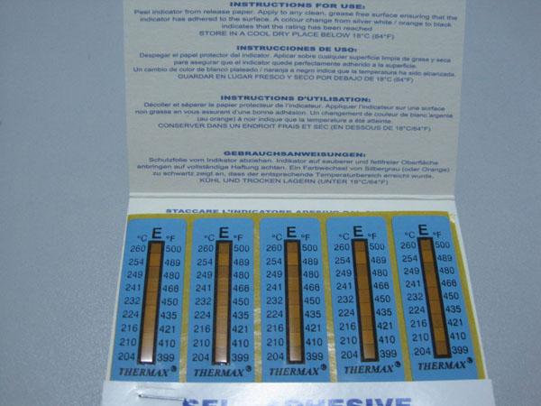 供应BUA2系列温度贴纸美国omega钟表状