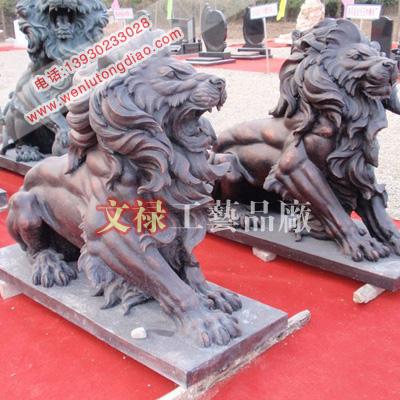 供应河北地图唐县铜雕厂铸铜汇丰狮子