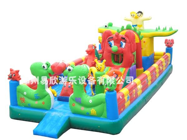 供应快乐鳄鱼儿童城堡大型充气玩具蹦床大型充气蹦蹦床
