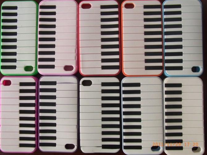 苹果4G钢琴硅胶手机套批发