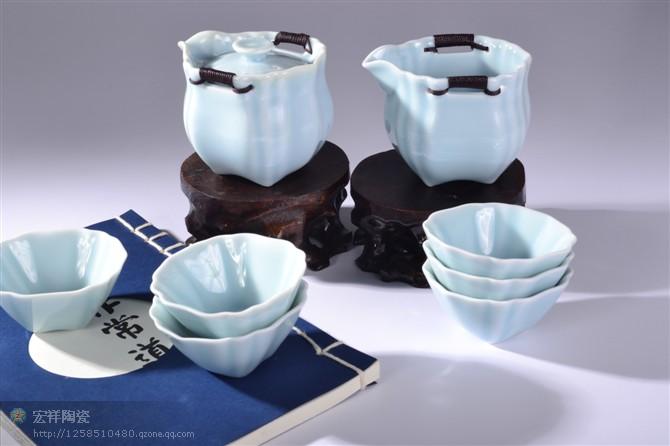 供应亚光四角壶组陶瓷茶具供应商