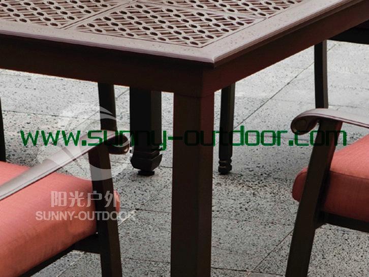 供应铸铝餐桌椅子、洽谈桌椅、长方铸铝桌、四脚铸铝凳