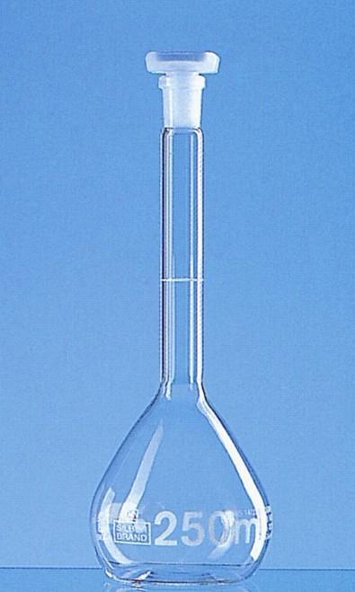 供应A级透明容量瓶蓝色棕色刻度/德国普兰德BRAND