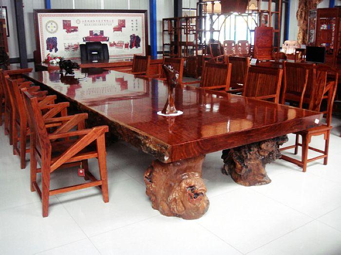 极品巴西鬼脸花梨原木实木大板 红木家具原木桌实木餐桌书桌茶桌