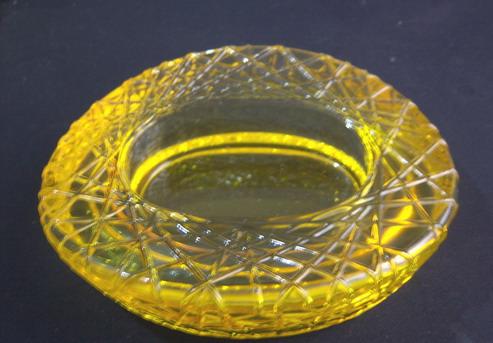供应黄色水晶烟灰缸黄水晶烟灰缸水晶礼品水晶内雕工艺品厂家