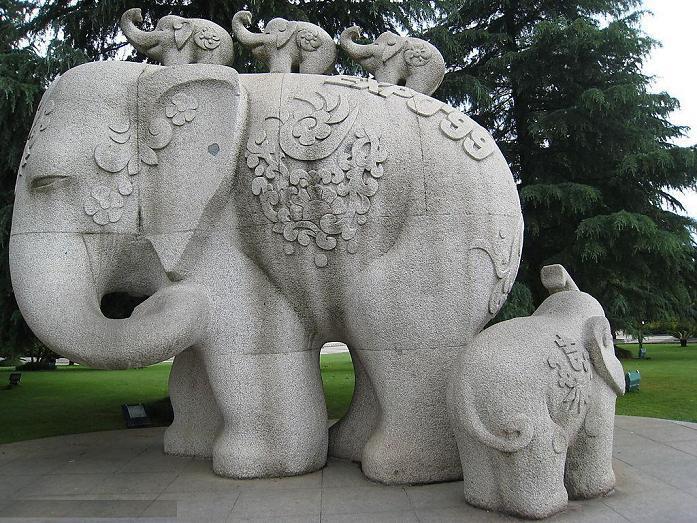 供应石雕象汉白玉石象石雕大象