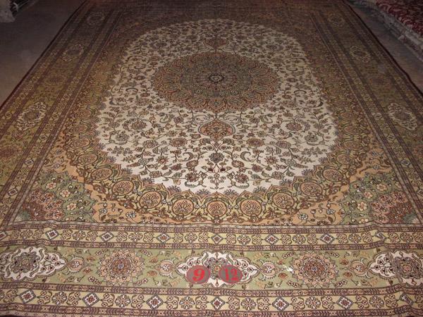 供应手工真丝地毯在哪里生产的高品质手工波斯地毯北京直销图片