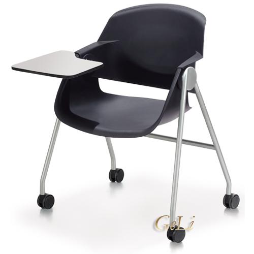 供应塑料培训椅带滑轮写字板可旋转，多功能椅，带写字板培训椅图片