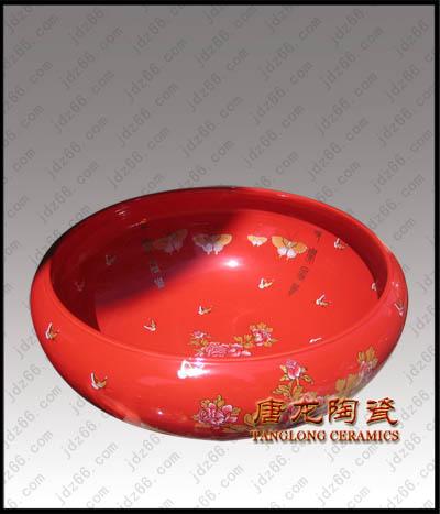 供应中国红瓷装饰品 景德镇中国红陶瓷工艺品摆件