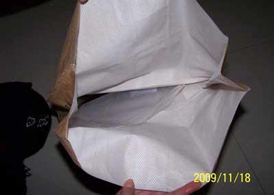 供应生产25公斤白色牛皮纸袋-食品级生产证和出口性能单