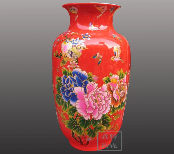 供应中国红花瓶价格/优质红瓷花瓶图片