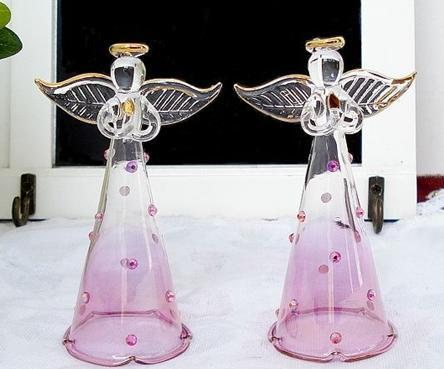 供应带翅膀的玻璃饰品 玻璃天使饰品 玻璃天使摆件图片