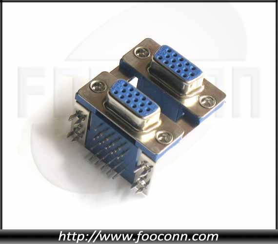 供应双层D-SUB连接器/D-SUB 双层插座/VGA双层插座