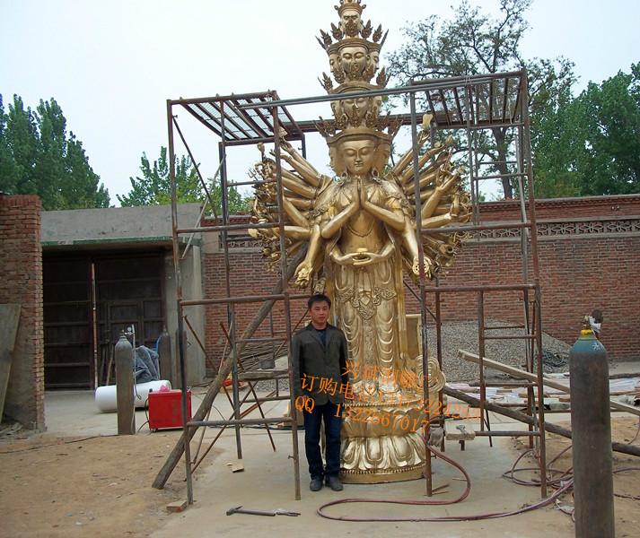 供应铜雕佛像厂家铸铜西方三圣雕塑  铜雕西方三圣