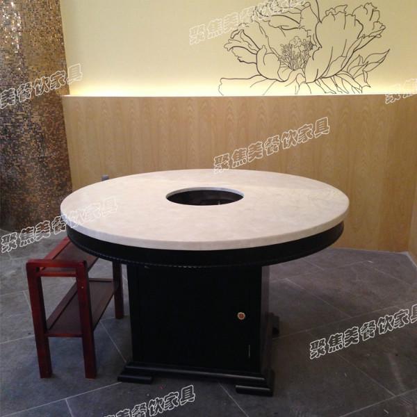 东莞火锅店定做大理石餐桌、石英石火锅桌到聚焦美家具