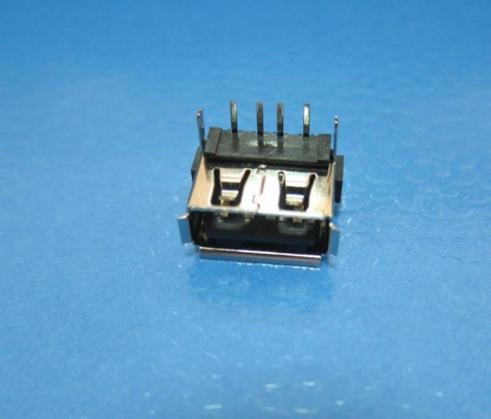 供应短体USB10.6AF90度DIP插板后2-二脚 卷边H6.2