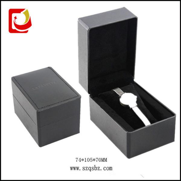 深圳包装盒厂专业生产充皮纸手表盒 塑胶手表盒 黑色女装手表盒子