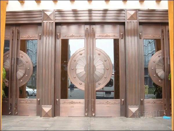 贵州欧式铜门，贵州酒店自动旋转铜门，贵州别墅铜大门，贵州商务铜门