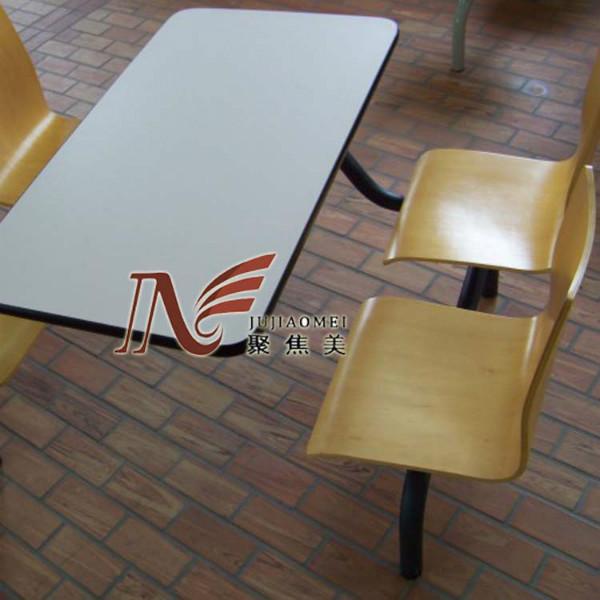 供应连体餐桌防火板连体餐桌聚焦美定做适用快餐厅 食堂图片