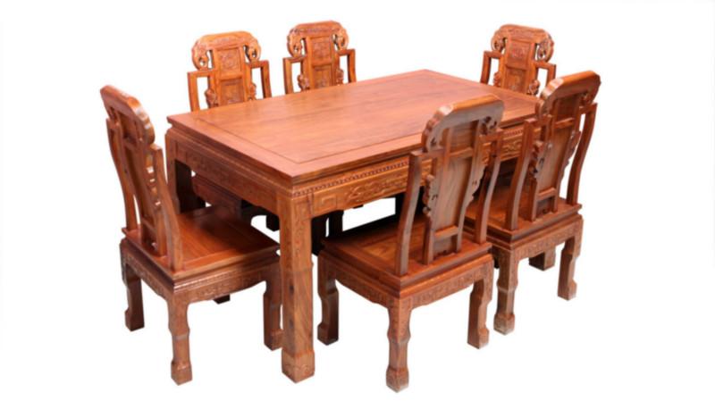 供应红木家具维修保养餐桌7件套