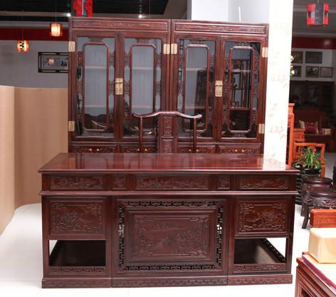 供应老式红木家具古典书房桌椅批发