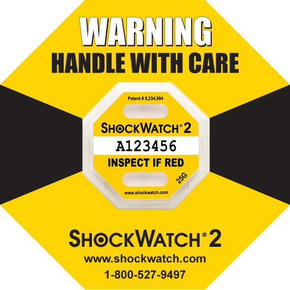 供应进口shockwatch2防震动标签 10G防撞标贴