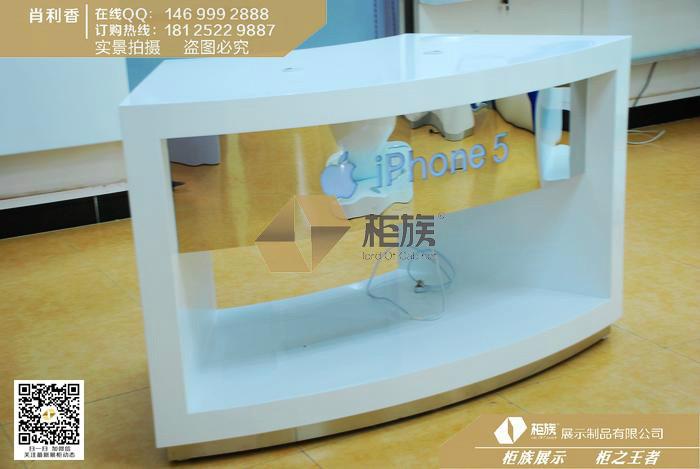 供应三江县新款弧形体验台  弧形玻璃展示柜批发