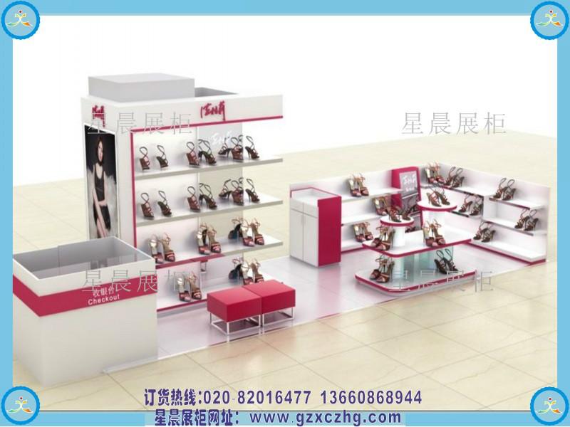 广州市店铺鞋店展柜装修设计图厂家