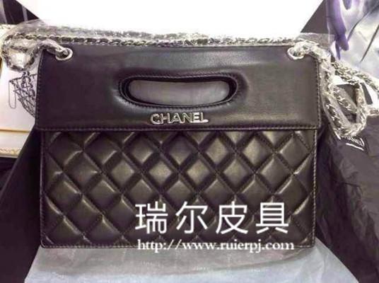 供应Chanel新款手夹肩背两用原版皮女包