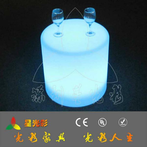 深圳市发光塑料充电圆凳厂家供应发光塑料充电圆凳 led发光圆形凳子 酒店酒吧凳