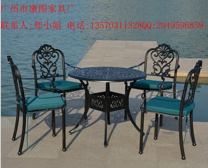 供应户外铝木桌椅，铸铝餐桌椅，别墅花园铝桌椅 户外铝木桌椅