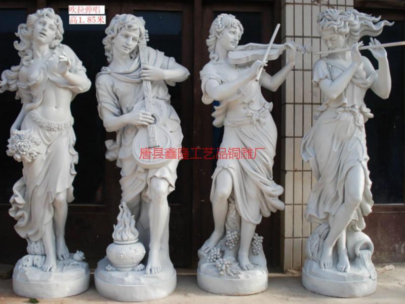 供应人物雕塑专业厂家定做电话吹拉弹唱人物雕塑报价价格