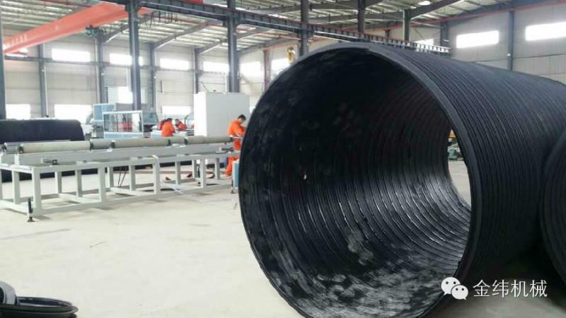 供应金纬哪里塑钢缠绕管生产线最便宜好，新型环保HDPE塑钢缠绕管材挤出设备厂家直销