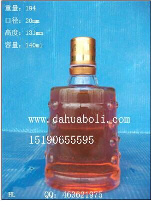 供应徐州生产140ml玻璃酒瓶编钟酒瓶