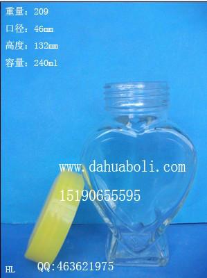供应240ml心形蜂蜜玻璃瓶图片