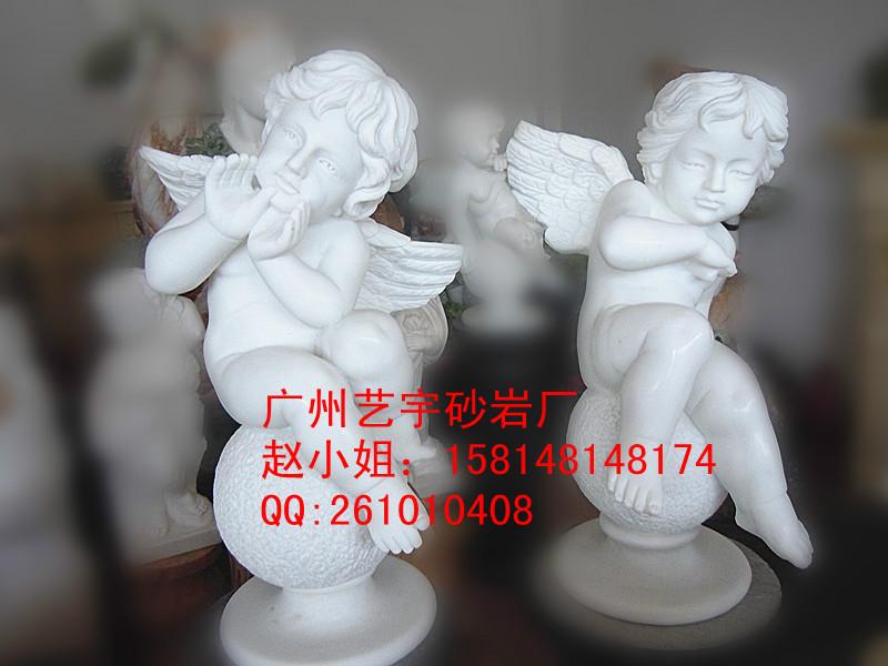 供应汉白玉小天使雕塑批发小孩雕塑摆件 上海汉白玉雕塑图片