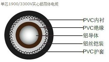 供应BS6346-PVC绝缘电力电缆-1900/3300V-实心铝