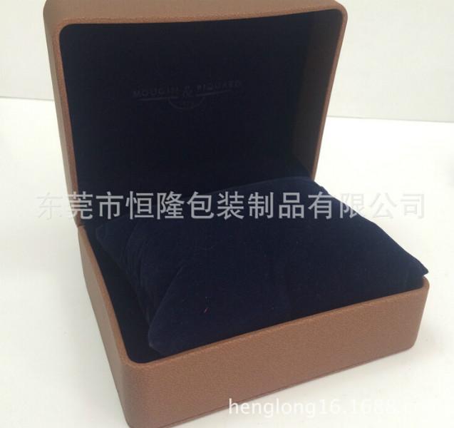 厂家专业生产手表盒 单只手表盒 碎石纹皮革手表盒 丝印工艺皮盒