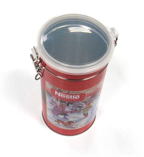 供应高密封性塑料盖带铁线茶叶圆形铁罐 食品级咖啡金属罐图片