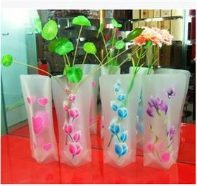 供应pvc创意花瓶批发 可折叠魔法花瓶 特色居家办公酒店用塑料花瓶