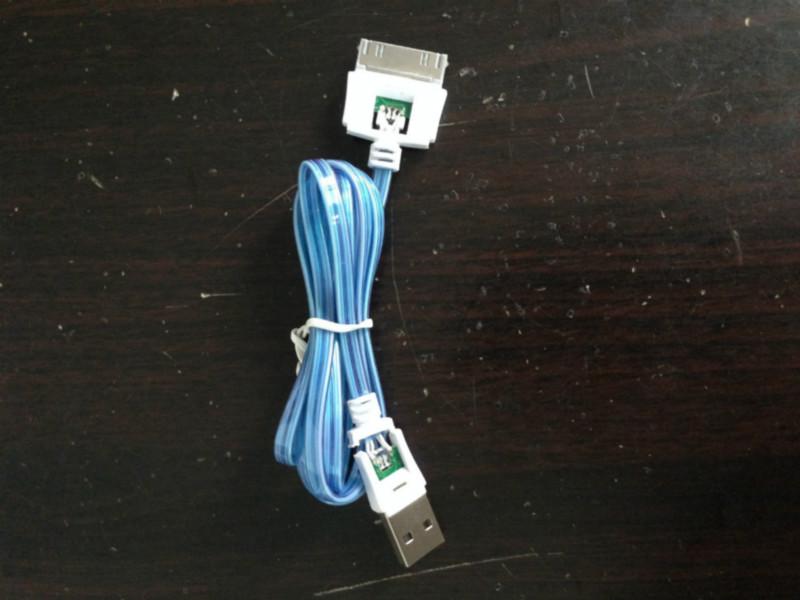 供应苹果发光数据线  LED数据线 手机充电线 USB数据线