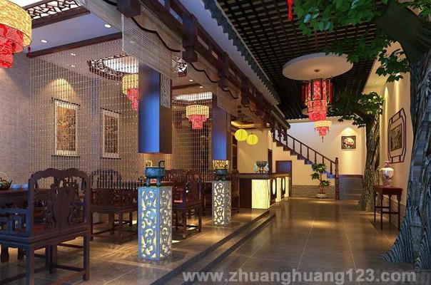 上海茶楼装修效果图-浦东川沙茶楼装饰设计-正州