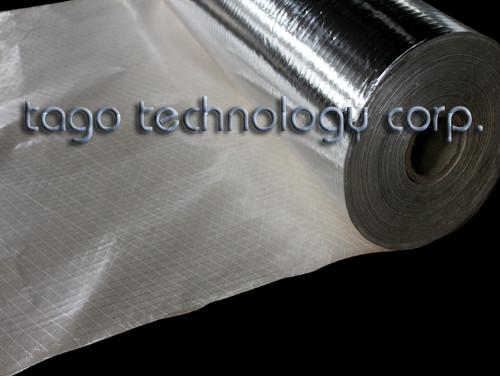 福建生产镀铝膜夹筋贴面 菱形网格铝膜纸  胶复铝膜夹筋 保温建筑材料