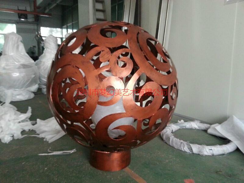 供应304不锈钢镂空球摆件 镂空球雕塑厂家 圆球雕塑