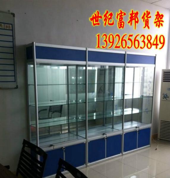 供应精品展示柜玻璃柜台组装展示柜铝合金货架图片