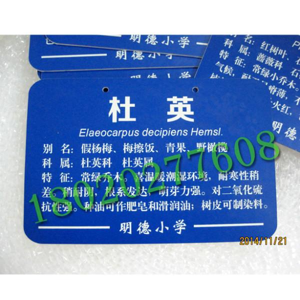 供应上海企业微信树铭牌，二维码植物牌，二维码植物标牌，树木介绍牌