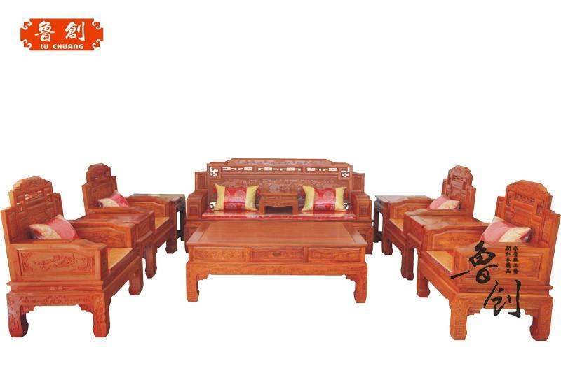 东阳红木厂家 鲁创红木家具公司 红木家具 红木沙发 锦上添花沙发图片